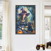 Load image into Gallery viewer, Witch And Black Cat 40*60CM (canvas) Full AB Round Drill Diamond Painting
