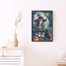 Load image into Gallery viewer, Witch And Black Cat 40*60CM (canvas) Full AB Round Drill Diamond Painting
