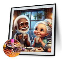 Load image into Gallery viewer, Grandpa And Grandma Drinking Hot Drinks 40*40CM (canvas) Full Round Drill Diamond Painting
