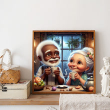 Load image into Gallery viewer, Grandpa And Grandma Drinking Hot Drinks 40*40CM (canvas) Full Round Drill Diamond Painting
