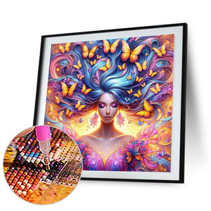 Butterfly Girl 30*30CM (canvas) Full Square Drill Diamond Painting