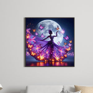 Butterfly Girl 30*30CM (canvas) Full Square Drill Diamond Painting