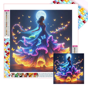 Butterfly Girl 30*30CM (canvas) Full Square Drill Diamond Painting