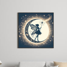 Load image into Gallery viewer, Silhouette Of Elves Under The Moon 30*30CM (canvas) Full Square Drill Diamond Painting
