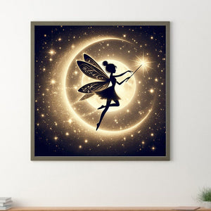 Silhouette Of Elves Under The Moon 30*30CM (canvas) Full Square Drill Diamond Painting