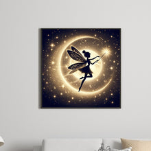 Load image into Gallery viewer, Silhouette Of Elves Under The Moon 30*30CM (canvas) Full Square Drill Diamond Painting
