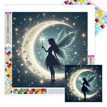 Load image into Gallery viewer, Silhouette Of Elves Under The Moon 30*30CM (canvas) Full Square Drill Diamond Painting
