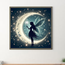 Load image into Gallery viewer, Silhouette Of Elves Under The Moon 30*30CM (canvas) Full Square Drill Diamond Painting
