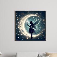 Load image into Gallery viewer, Silhouette Of Elves Under The Moon 30*30CM (canvas) Full Square Drill Diamond Painting
