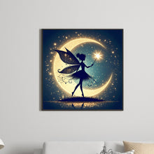 Load image into Gallery viewer, Silhouette Of Elves Under The Moon 30*30CM (canvas) Full Square Drill Diamond Painting
