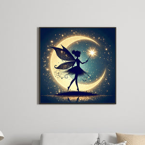 Silhouette Of Elves Under The Moon 30*30CM (canvas) Full Square Drill Diamond Painting