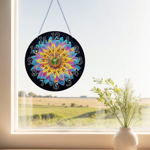 Special Shape Flower DIY Diamond Painting Hanging Clock for Home Decoration