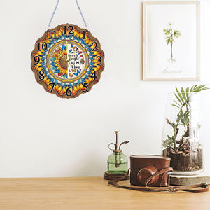 Special Shape Sunflower DIY Diamond Painting Hanging Clock for Home Decor