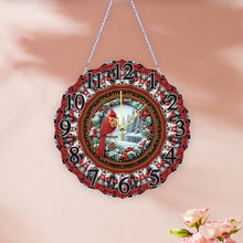 Load image into Gallery viewer, Special Shape Cardinal DIY Diamond Painting Hanging Clock for Home Decor
