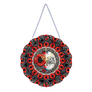 Special Shape Poppy DIY Diamond Painting Hanging Clock for Home Decoration