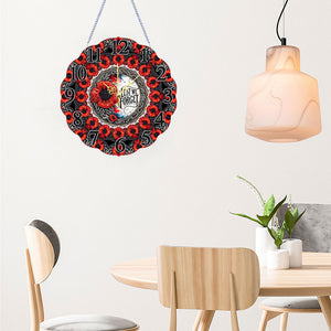 Special Shape Poppy DIY Diamond Painting Hanging Clock for Home Decoration