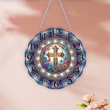 Load image into Gallery viewer, Special Shape Cross DIY Diamond Painting Hanging Clock for Home Decoration
