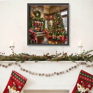 Christmas Atmosphere 40*40CM (canvas) Full Round Drill Diamond Painting