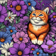 Load image into Gallery viewer, Purple Orange Cat 40*40CM (canvas) Full Round Drill Diamond Painting
