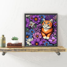 Load image into Gallery viewer, Purple Orange Cat 40*40CM (canvas) Full Round Drill Diamond Painting
