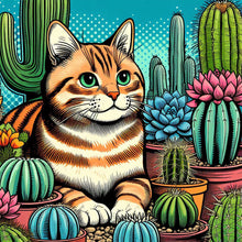 Load image into Gallery viewer, Cactus Cat 40*40CM (canvas) Full Round Drill Diamond Painting
