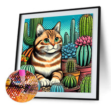 Load image into Gallery viewer, Cactus Cat 40*40CM (canvas) Full Round Drill Diamond Painting
