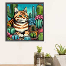 Load image into Gallery viewer, Cactus Cat 40*40CM (canvas) Full Round Drill Diamond Painting
