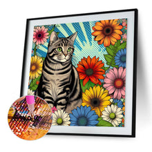 Load image into Gallery viewer, Gray Tabby Cat 40*40CM (canvas) Full Round Drill Diamond Painting
