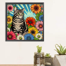 Load image into Gallery viewer, Gray Tabby Cat 40*40CM (canvas) Full Round Drill Diamond Painting
