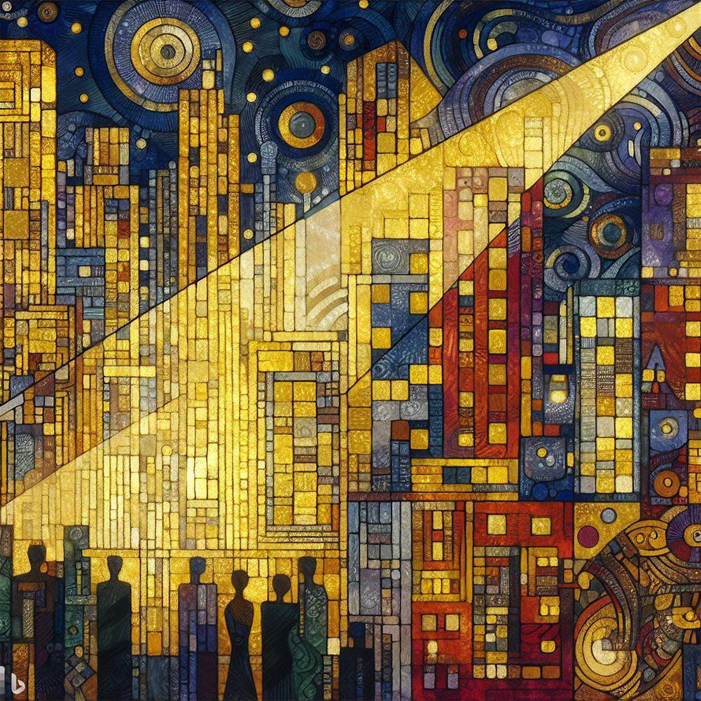 City Under Lights 40*40CM (canvas) Full Round Drill Diamond Painting