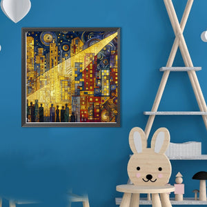 City Under Lights 40*40CM (canvas) Full Round Drill Diamond Painting