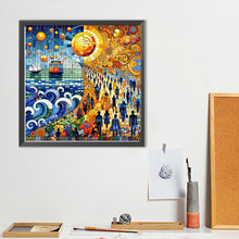 Load image into Gallery viewer, Sea And Land Boat Crowd 40*40CM (canvas) Full Round Drill Diamond Painting
