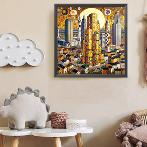 High-Rise Buildings 40*40CM (canvas) Full Round Drill Diamond Painting