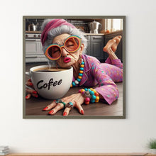 Load image into Gallery viewer, Coffee Happy Grandma 40*40CM (canvas) Full Round Drill Diamond Painting
