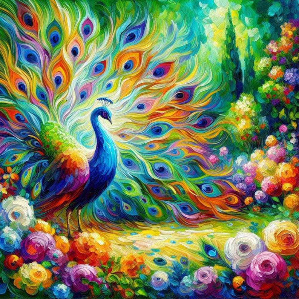 Animals And Flowers 40*40CM (canvas) Full Round Drill Diamond Painting