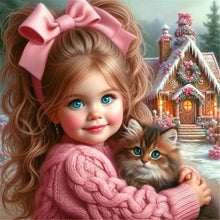 Load image into Gallery viewer, Blue Eyed Cute Girl 40*40CM (canvas) Full Round Drill Diamond Painting
