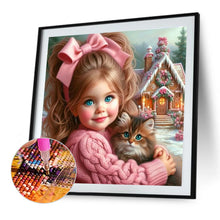 Load image into Gallery viewer, Blue Eyed Cute Girl 40*40CM (canvas) Full Round Drill Diamond Painting
