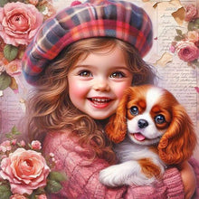 Load image into Gallery viewer, Cute Girl With Big Eyes 40*40CM (canvas) Full Round Drill Diamond Painting
