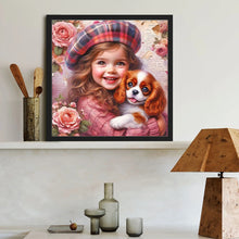 Load image into Gallery viewer, Cute Girl With Big Eyes 40*40CM (canvas) Full Round Drill Diamond Painting
