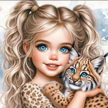 Load image into Gallery viewer, Cute Girl With Big Eyes 40*40CM (canvas) Full Round Drill Diamond Painting
