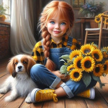 Load image into Gallery viewer, Cute Girl With Big Eyes 40*40CM (canvas) Full Round Drill Diamond Painting
