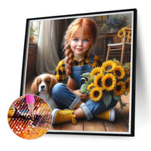 Load image into Gallery viewer, Cute Girl With Big Eyes 40*40CM (canvas) Full Round Drill Diamond Painting
