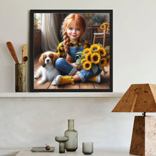 Load image into Gallery viewer, Cute Girl With Big Eyes 40*40CM (canvas) Full Round Drill Diamond Painting
