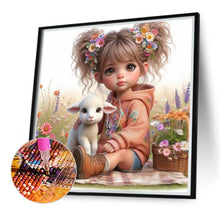 Load image into Gallery viewer, Cute Girl With Big Eyes 40*40CM (canvas) Full Round Drill Diamond Painting
