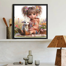 Load image into Gallery viewer, Cute Girl With Big Eyes 40*40CM (canvas) Full Round Drill Diamond Painting
