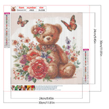 Load image into Gallery viewer, Butterfly Flower Bear 30*30CM (canvas) Full Round Drill Diamond Painting
