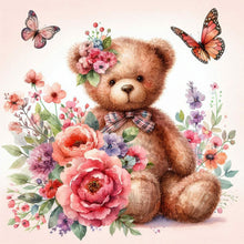 Load image into Gallery viewer, Butterfly Flower Bear 30*30CM (canvas) Full Round Drill Diamond Painting
