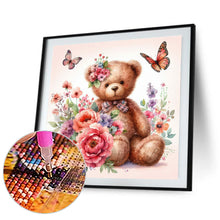 Load image into Gallery viewer, Butterfly Flower Bear 30*30CM (canvas) Full Round Drill Diamond Painting
