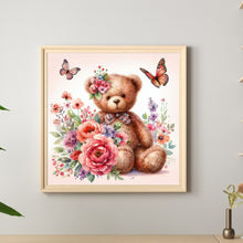 Load image into Gallery viewer, Butterfly Flower Bear 30*30CM (canvas) Full Round Drill Diamond Painting
