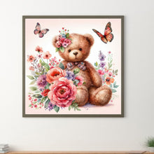 Load image into Gallery viewer, Butterfly Flower Bear 30*30CM (canvas) Full Round Drill Diamond Painting
